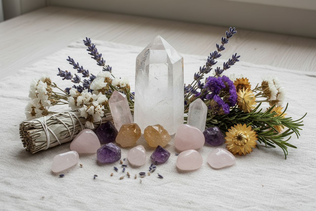 herbs and crystals